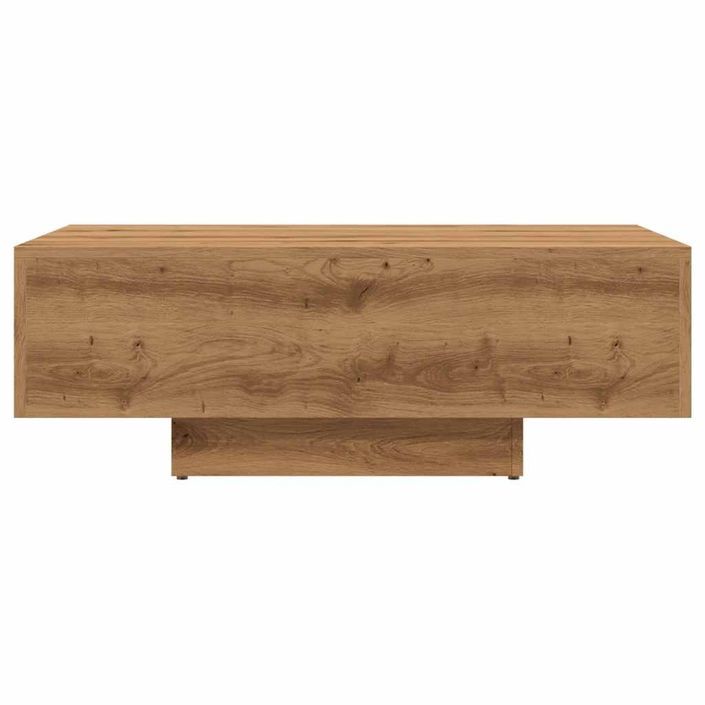 Table basse chêne artisanal 85x55x31 cm bois d'ingénierie - Photo n°4