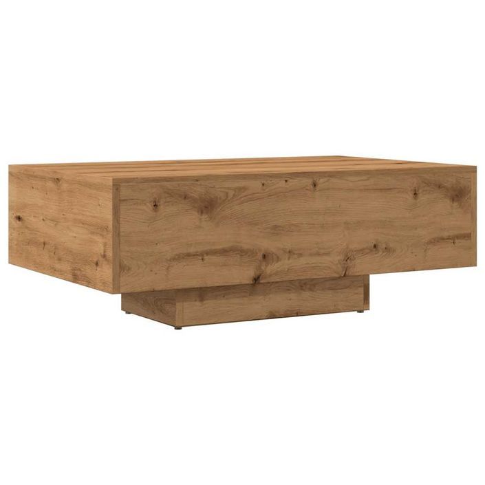 Table basse chêne artisanal 85x55x31 cm bois d'ingénierie - Photo n°6