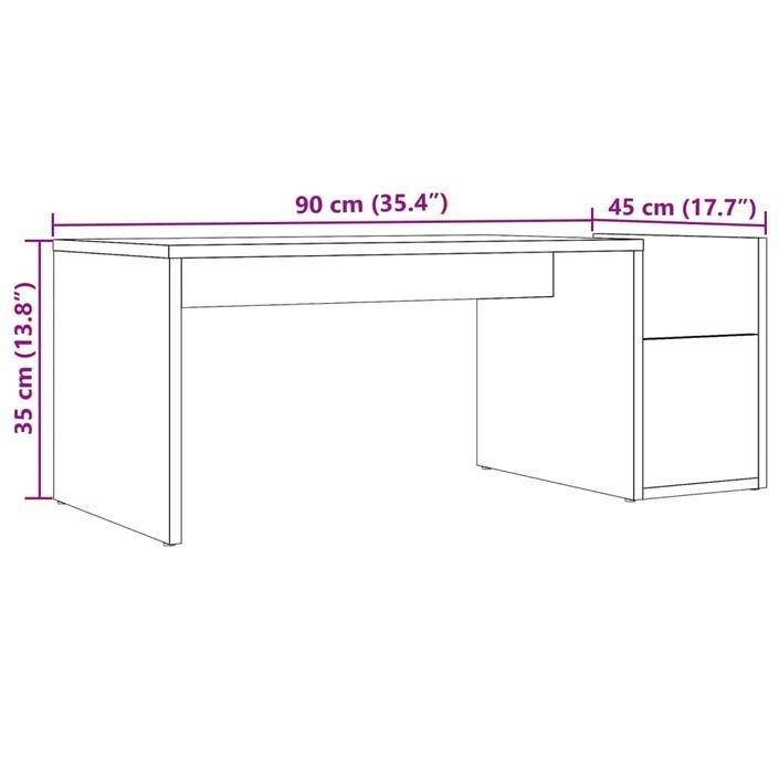 Table basse chêne artisanal 90x45x35 cm bois d'ingénierie - Photo n°9