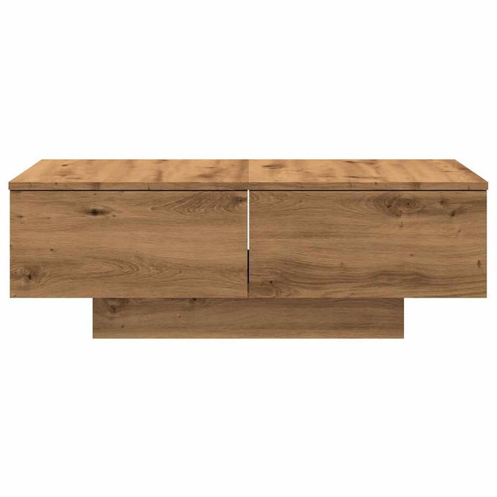 Table basse chêne artisanal 90x60x31 cm bois d'ingénierie - Photo n°4