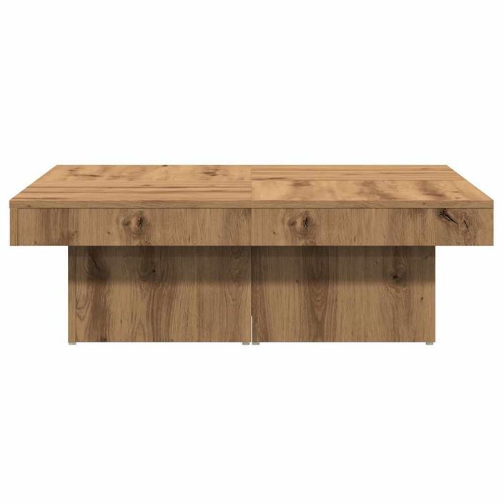 Table basse chêne artisanal 90x90x28 cm bois d'ingénierie - Photo n°4