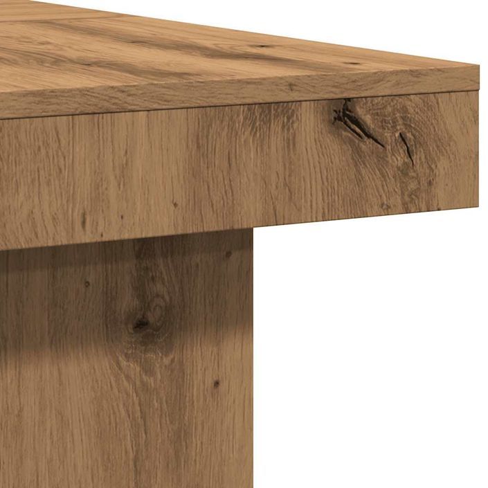 Table basse chêne artisanal 90x90x28 cm bois d'ingénierie - Photo n°7