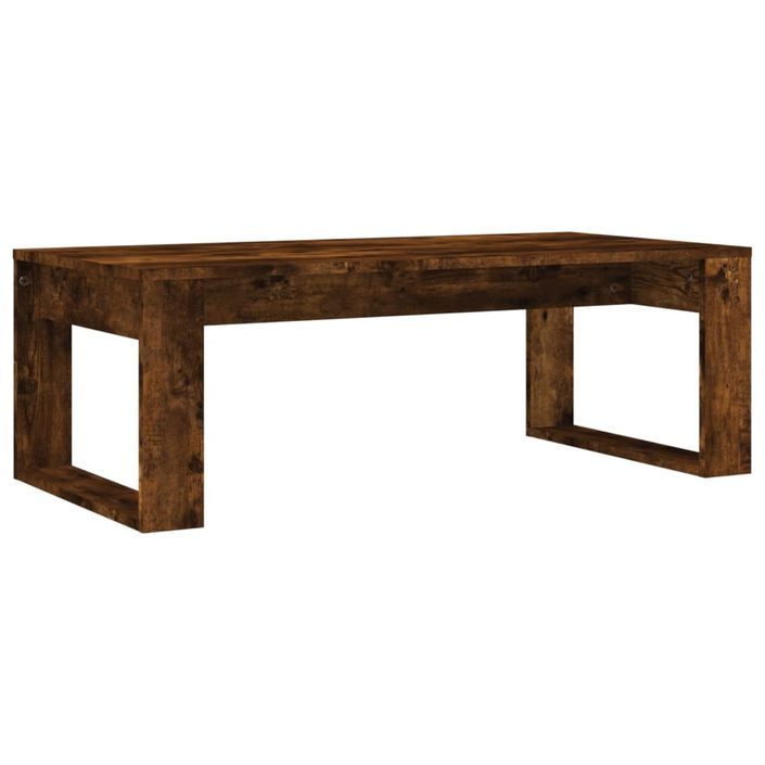 Table basse chêne fumé 102x50x35 cm bois d'ingénierie - Photo n°6