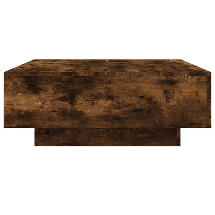 Table basse chêne fumé 80x80x31 cm bois d'ingénierie - Photo n°5