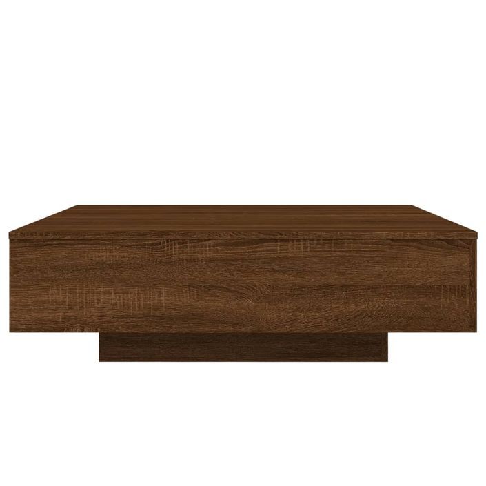 Table basse chêne marron 100x100x31 cm bois d'ingénierie - Photo n°6