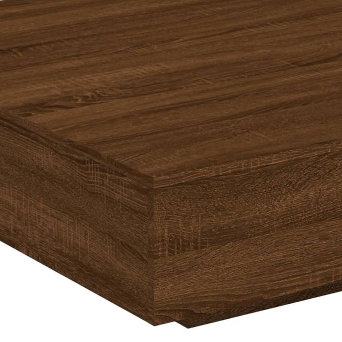 Table basse chêne marron 100x100x31 cm bois d'ingénierie - Photo n°8