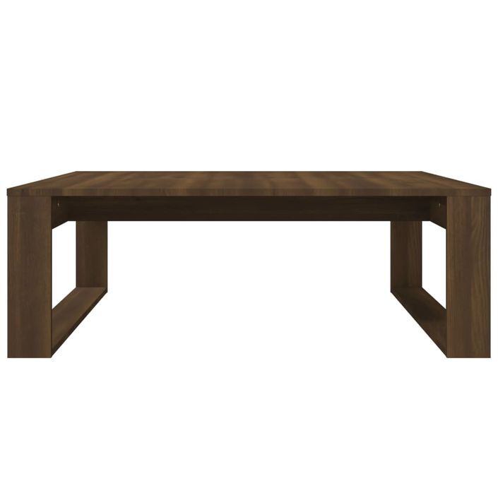 Table basse Chêne marron 100x100x35 cm Bois d'ingénierie - Photo n°5