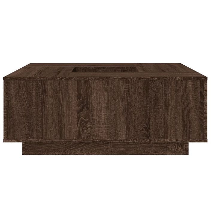 Table basse chêne marron 100x100x40 cm bois d'ingénierie - Photo n°5