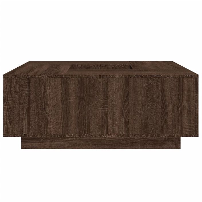 Table basse chêne marron 100x100x40 cm bois d'ingénierie - Photo n°6