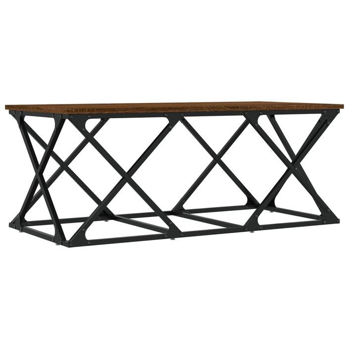 Table basse chêne marron 100x49x40 cm bois d'ingénierie - Photo n°1