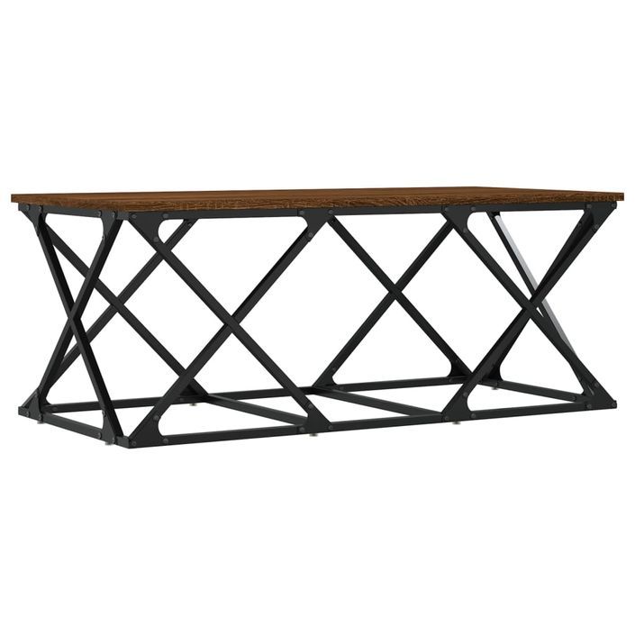 Table basse chêne marron 100x49x40 cm bois d'ingénierie - Photo n°6