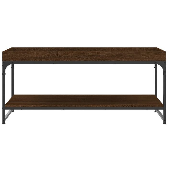 Table basse chêne marron 100x49x45 cm bois d'ingénierie - Photo n°4