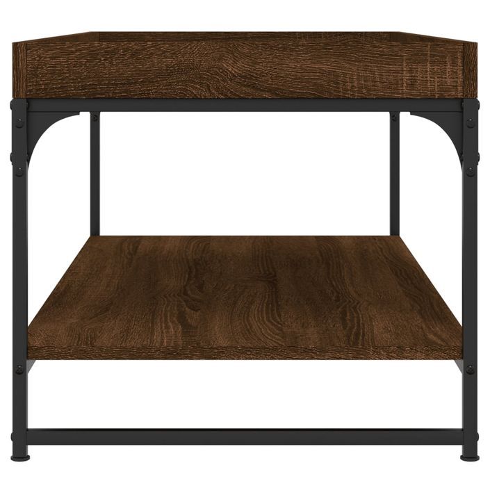 Table basse chêne marron 100x49x45 cm bois d'ingénierie - Photo n°5