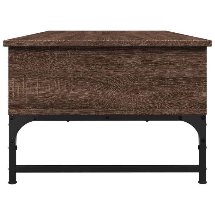 Table basse chêne marron 100x50x35cm bois d'ingénierie et métal - Photo n°6