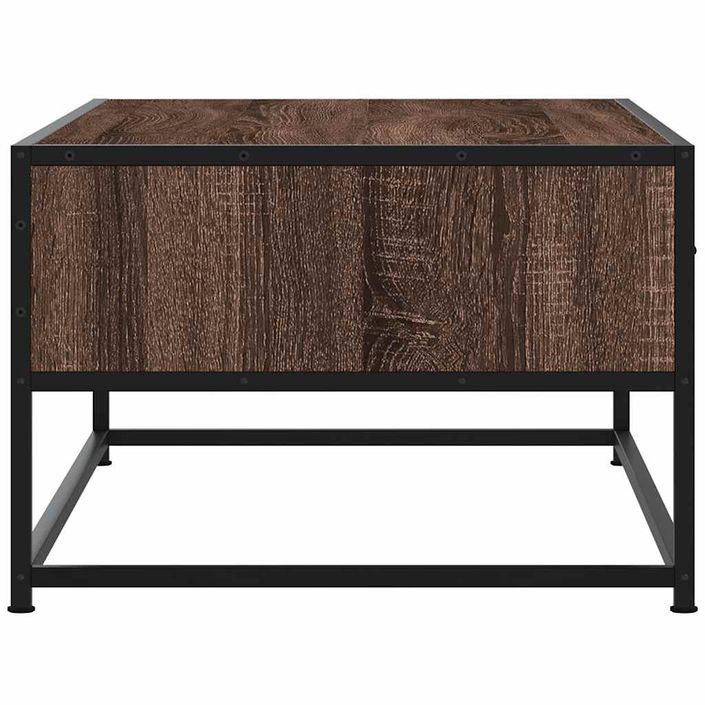 Table basse chêne marron 100x50x35cm bois d'ingénierie et métal - Photo n°6