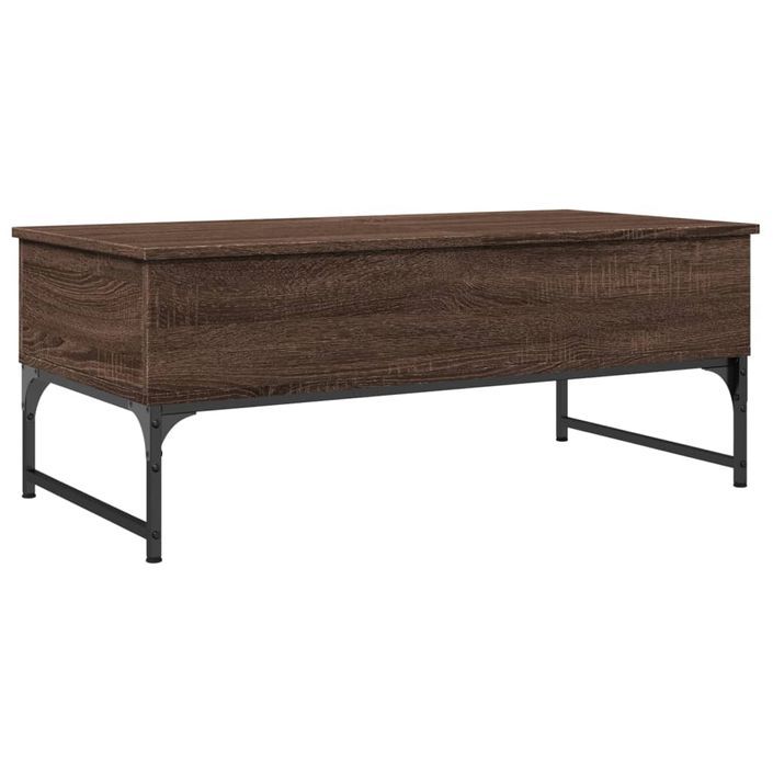 Table basse chêne marron 100x50x40cm bois d'ingénierie et métal - Photo n°1