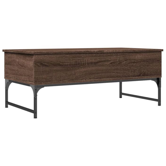 Table basse chêne marron 100x50x40cm bois d'ingénierie et métal - Photo n°7