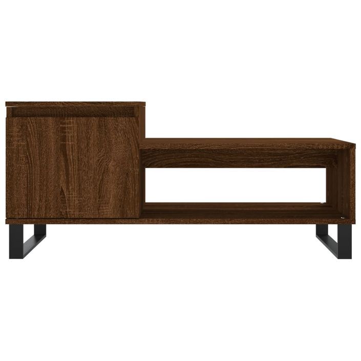 Table basse Chêne marron 100x50x45 cm Bois d'ingénierie - Photo n°5