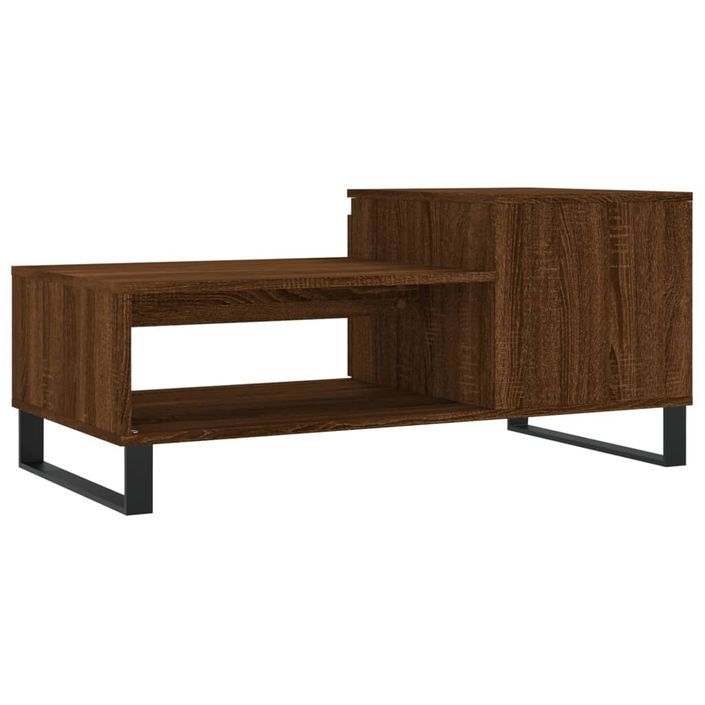 Table basse Chêne marron 100x50x45 cm Bois d'ingénierie - Photo n°8