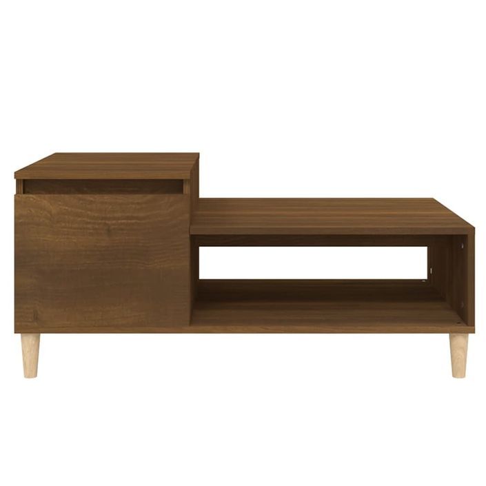 Table basse Chêne marron 100x50x45 cm Bois d'ingénierie - Photo n°5