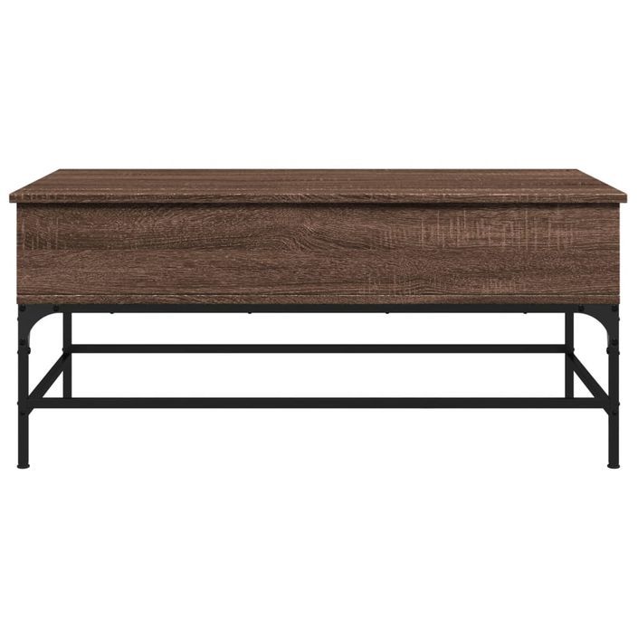 Table basse chêne marron 100x50x45cm bois d'ingénierie et métal - Photo n°5