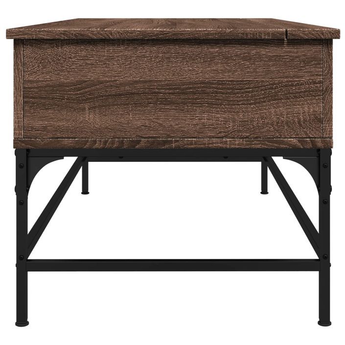 Table basse chêne marron 100x50x45cm bois d'ingénierie et métal - Photo n°6