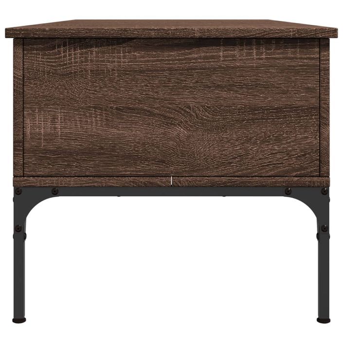 Table basse chêne marron 100x50x45cm bois d'ingénierie et métal - Photo n°6