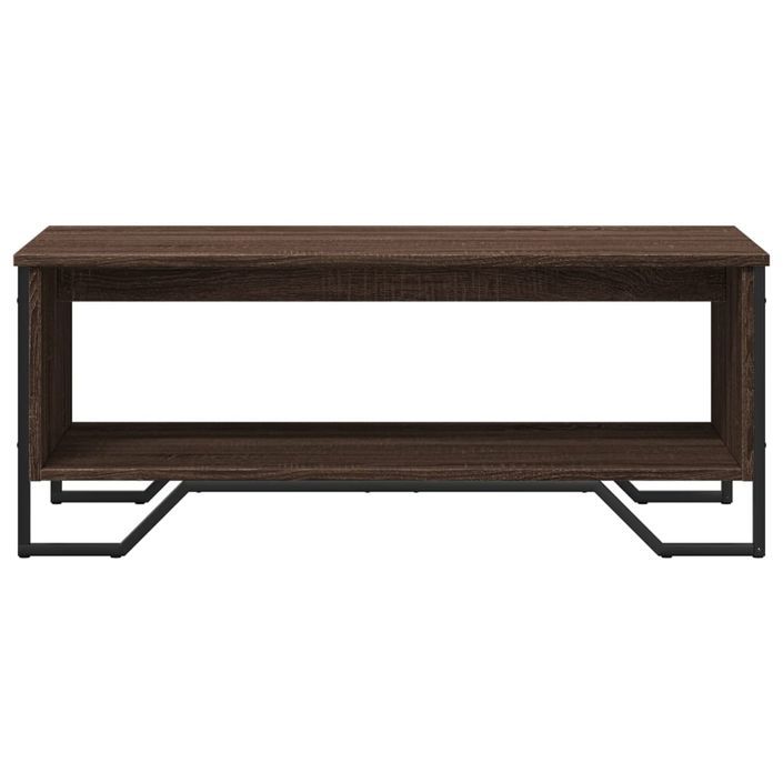 Table basse chêne marron 100x51x40 cm bois d'ingénierie - Photo n°5