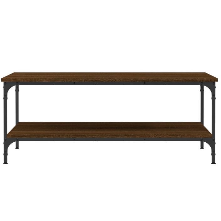 Table basse chêne marron 100x55x40 cm bois d'ingénierie - Photo n°4