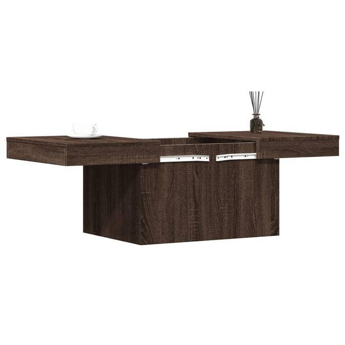 Table basse chêne marron 100x55x40 cm bois d'ingénierie - Photo n°4