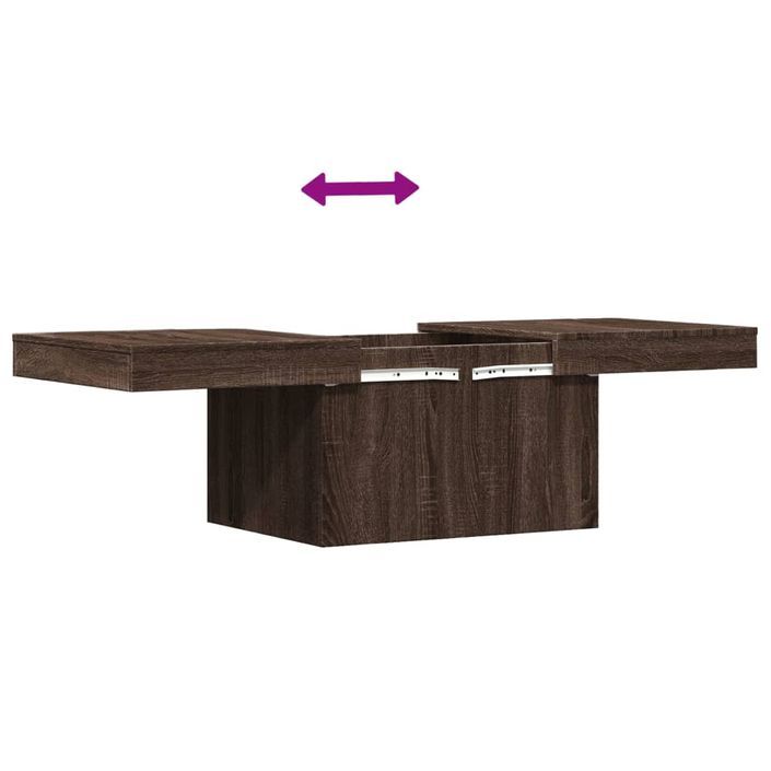 Table basse chêne marron 100x55x40 cm bois d'ingénierie - Photo n°9