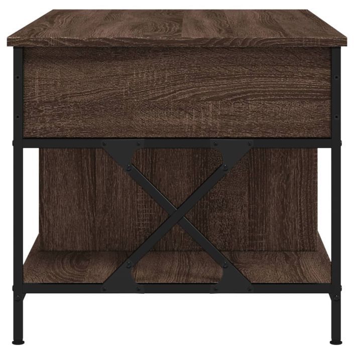 Table basse chêne marron 100x55x50cm bois d'ingénierie et métal - Photo n°6