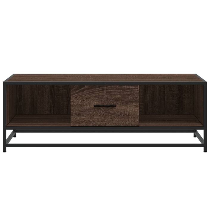 Table basse chêne marron 100x57x35cm bois d'ingénierie et métal - Photo n°5