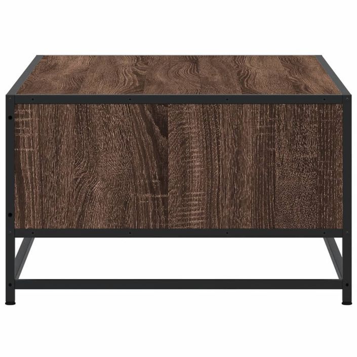 Table basse chêne marron 100x57x35cm bois d'ingénierie et métal - Photo n°6