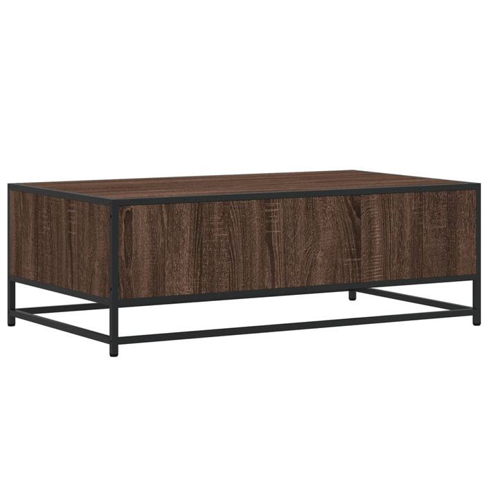 Table basse chêne marron 100x57x35cm bois d'ingénierie et métal - Photo n°7