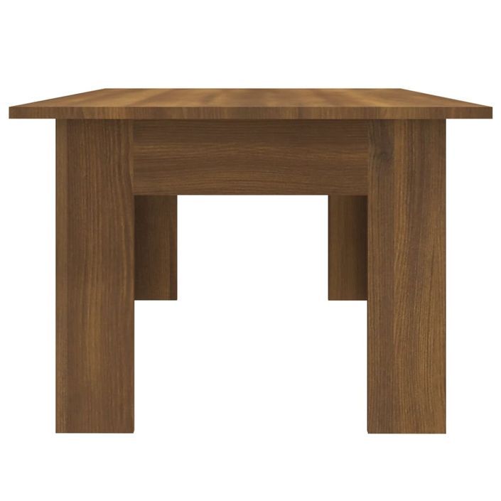 Table basse Chêne marron 100x60x42 cm Bois d'ingénierie - Photo n°6