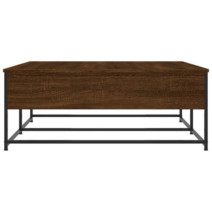 Table basse chêne marron 100x99x40 cm bois d'ingénierie - Photo n°7