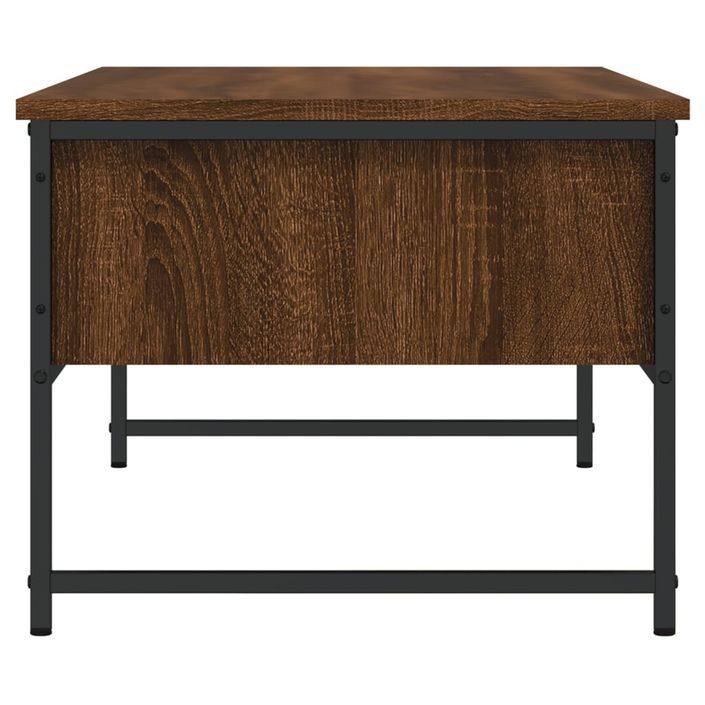 Table basse chêne marron 101x49x39,5 cm bois d'ingénierie - Photo n°7