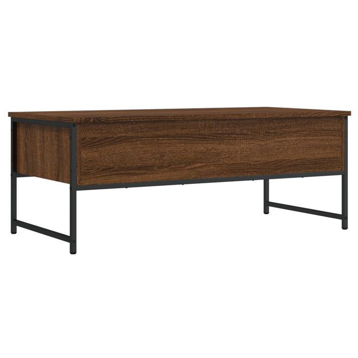 Table basse chêne marron 101x49x39,5 cm bois d'ingénierie - Photo n°8