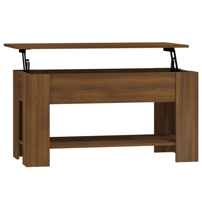 Table basse Chêne marron 101x49x52 cm Bois d'ingénierie - Photo n°2