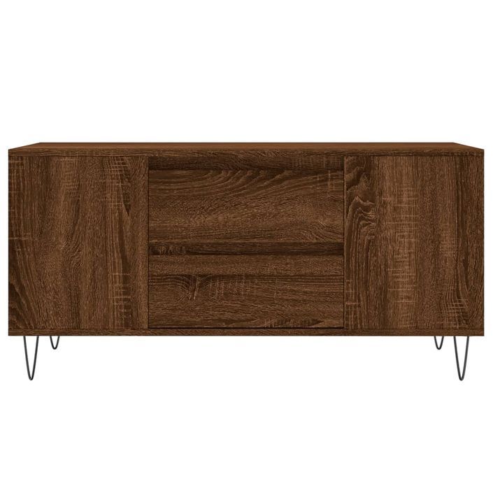 Table basse chêne marron 102x44,5x50 cm bois d'ingénierie - Photo n°5