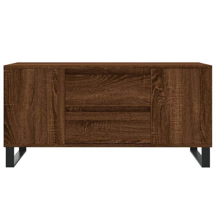 Table basse chêne marron 102x44,5x50 cm bois d'ingénierie - Photo n°5