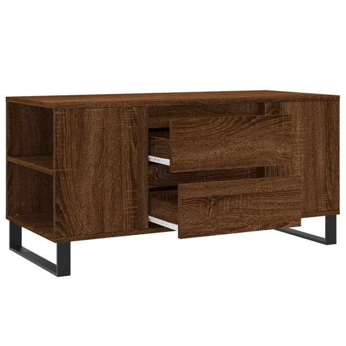 Table basse chêne marron 102x44,5x50 cm bois d'ingénierie - Photo n°6