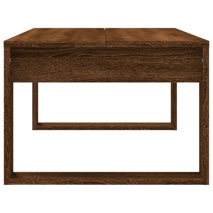 Table basse chêne marron 102x50x35 cm bois d'ingénierie - Photo n°5