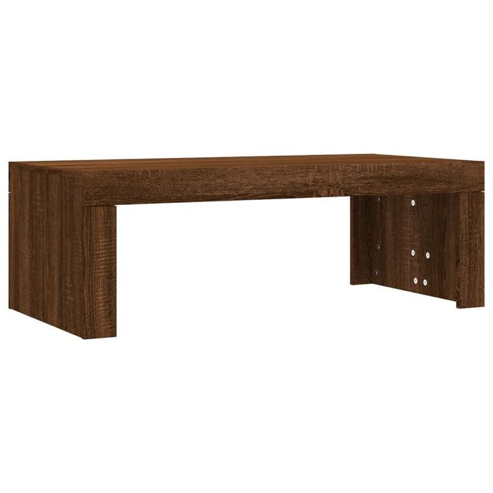 Table basse chêne marron 102x50x36 cm bois d'ingénierie - Photo n°1