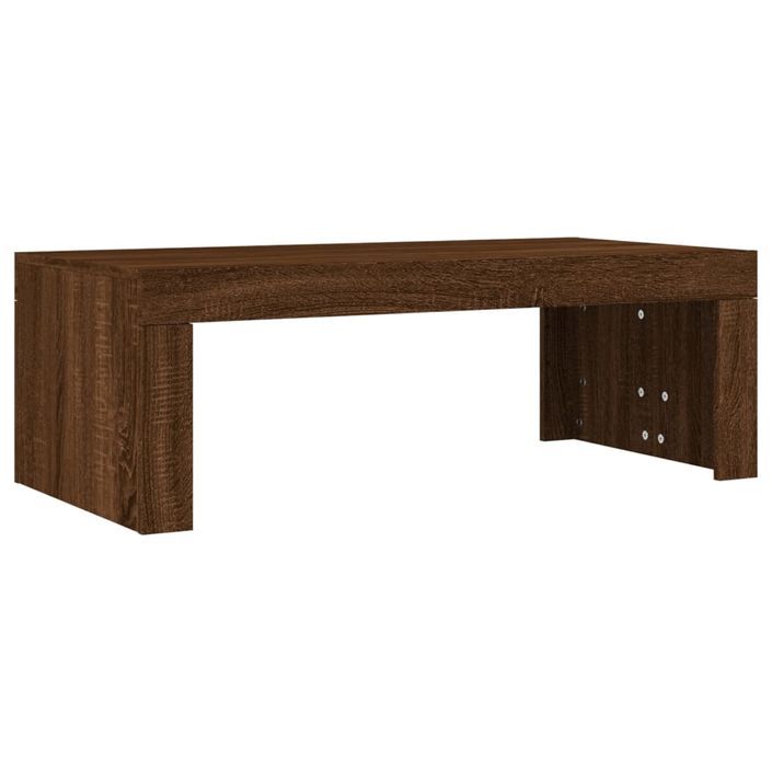 Table basse chêne marron 102x50x36 cm bois d'ingénierie - Photo n°6