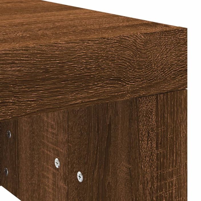 Table basse chêne marron 102x50x36 cm bois d'ingénierie - Photo n°7