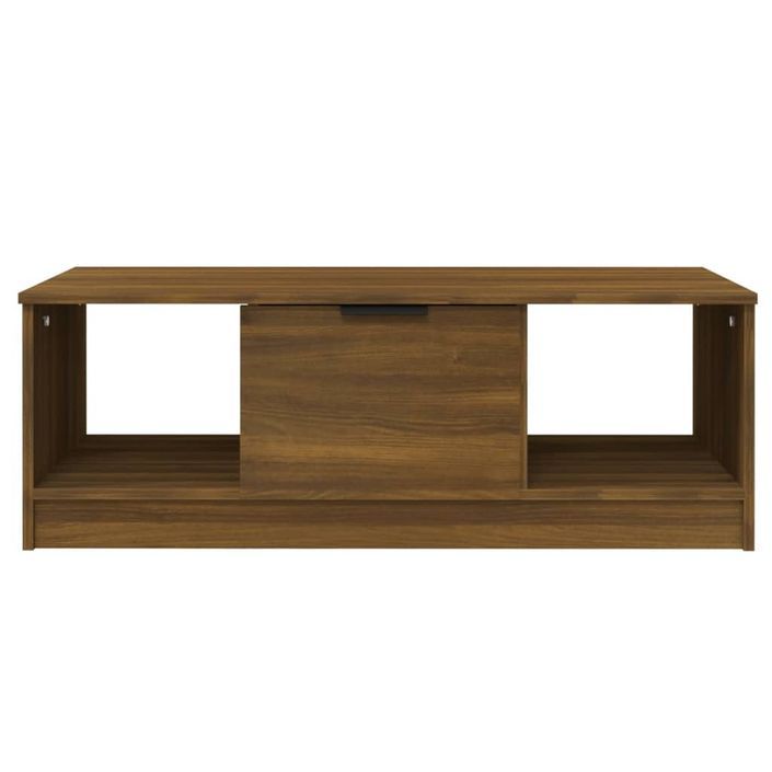 Table basse chêne marron 102x50x36 cm bois d'ingénierie - Photo n°3