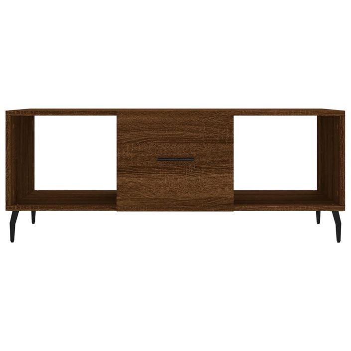 Table basse chêne marron 102x50x40 cm bois d'ingénierie - Photo n°5