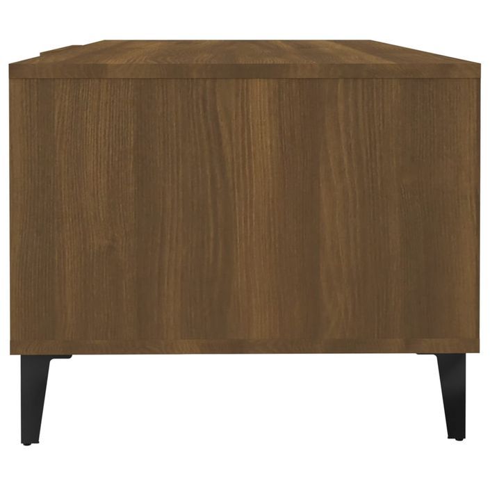 Table basse Chêne marron 102x50x40 cm Bois d'ingénierie - Photo n°7